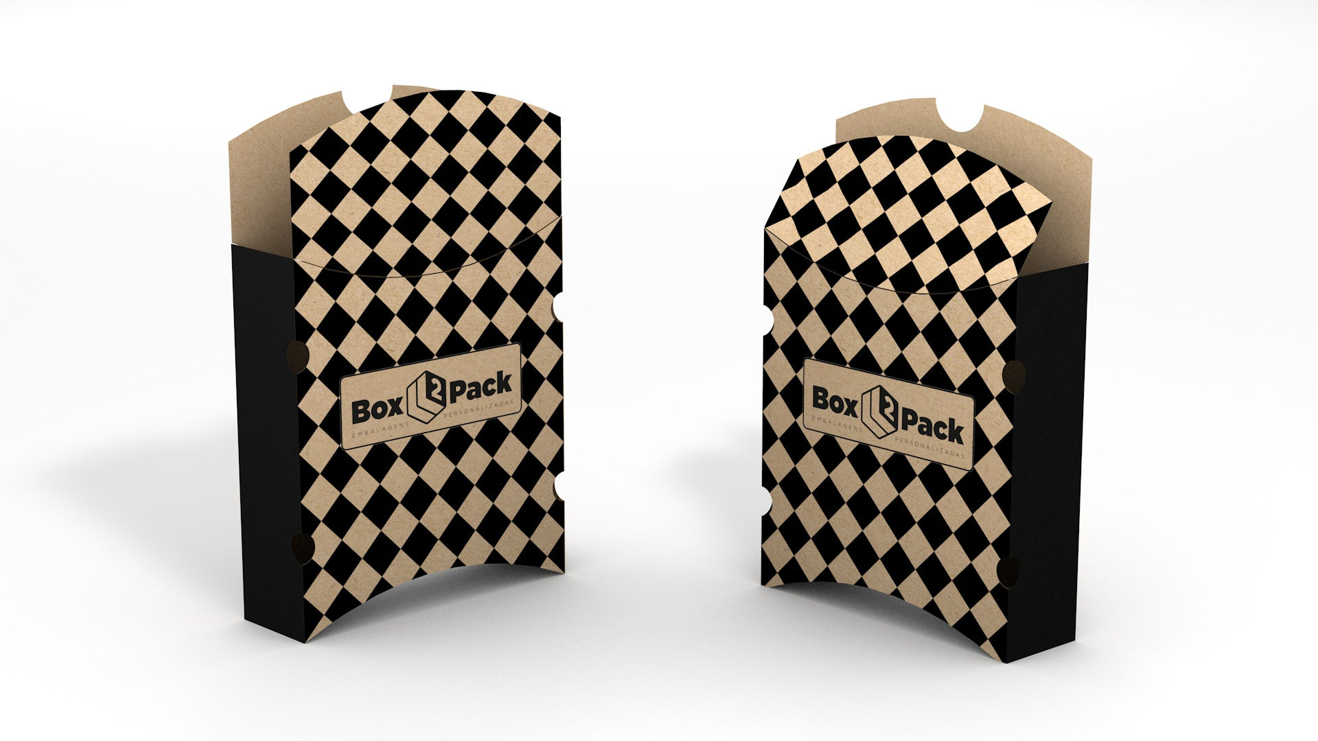 Caixa para batata frita fechada