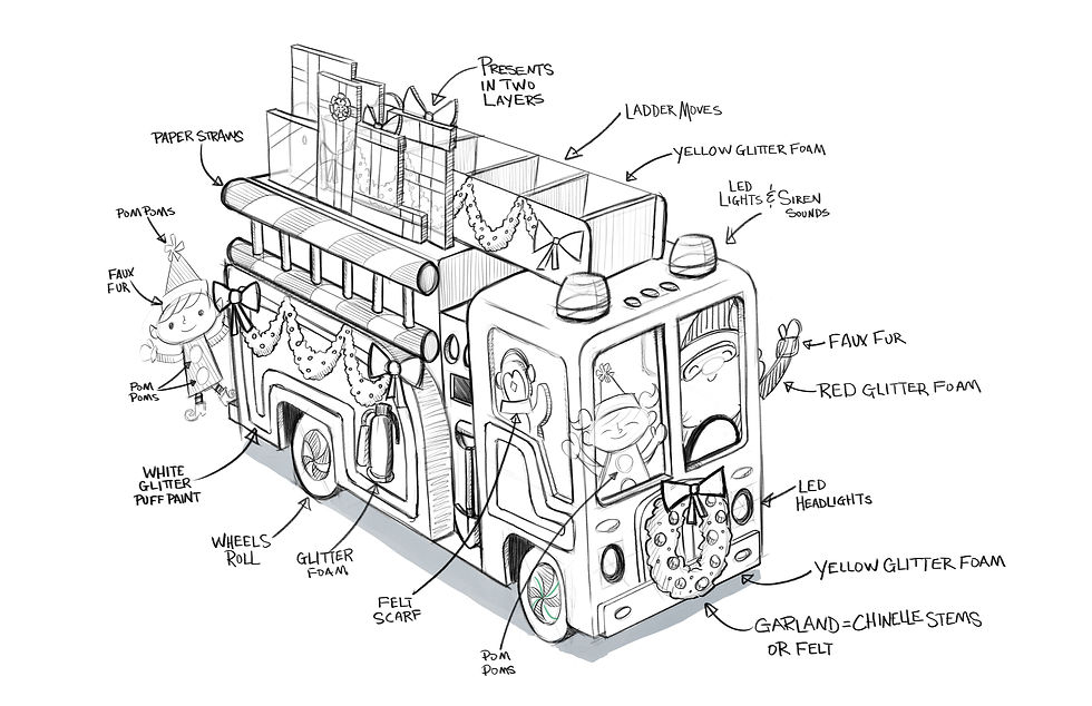 S.T.E.M. firetruck b-w