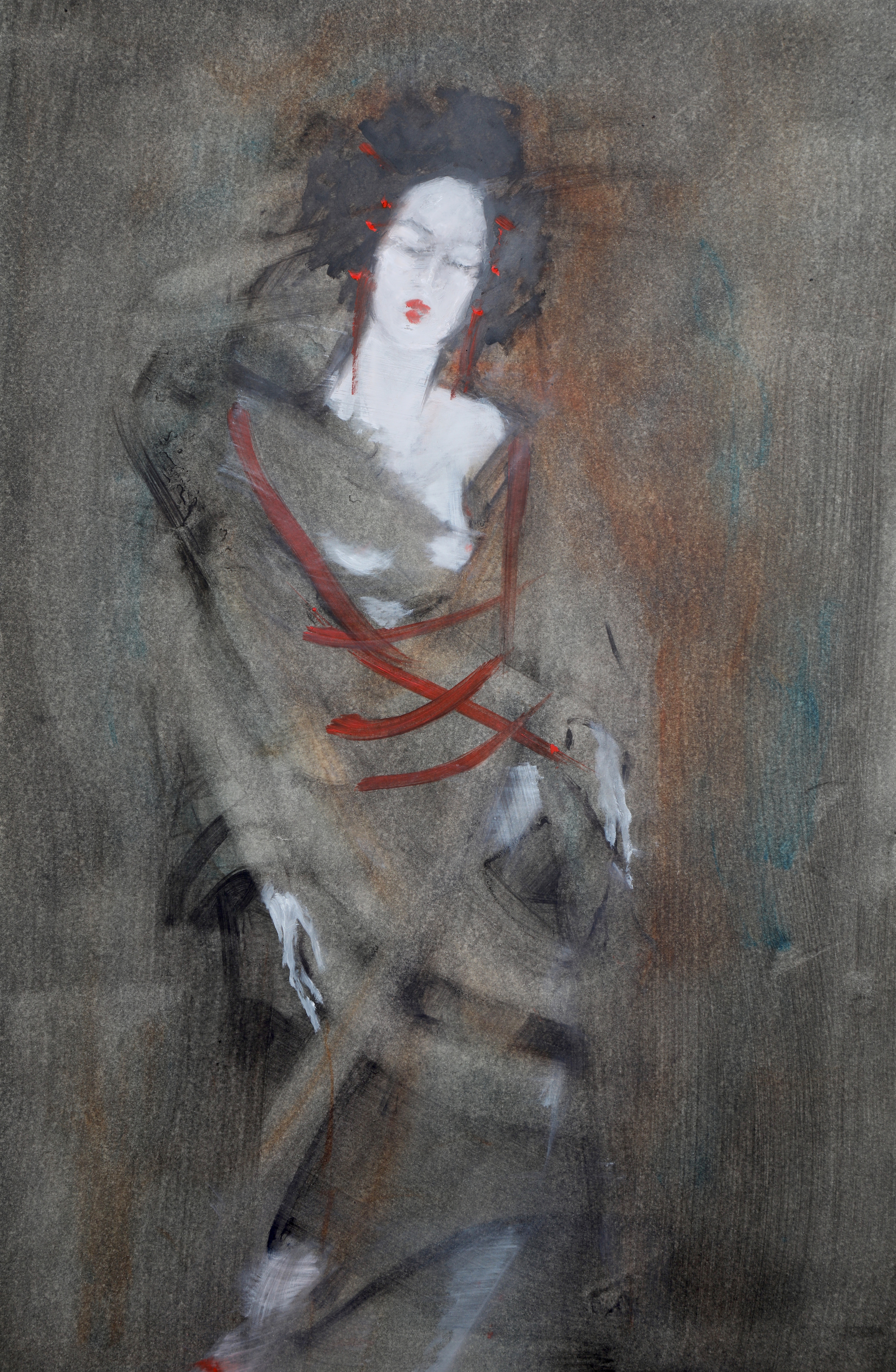 Huile sur papier 50x32