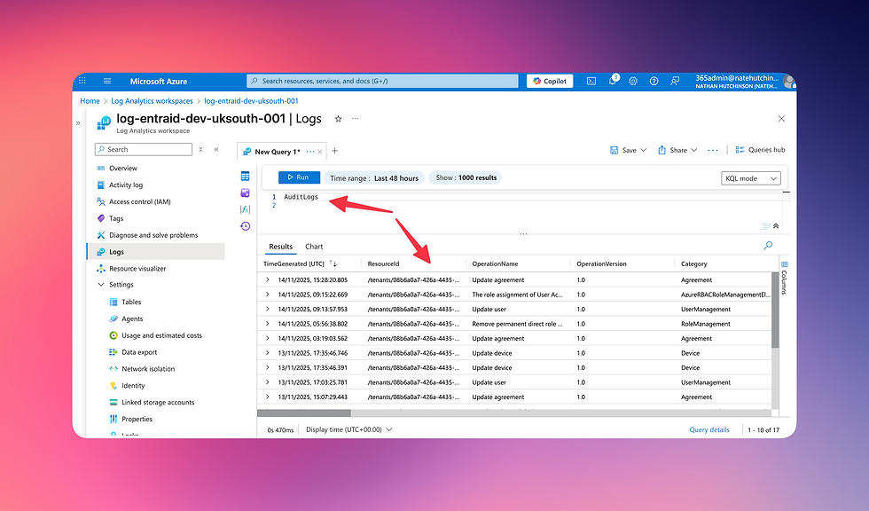 Confirming logs exist in the workspace