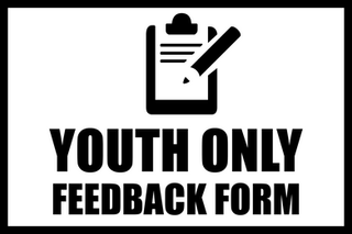 Clipboard and pencil icon. Text reads Youth Only Feedback Form