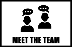 Icon of two people talking. Text reads Meet the Team