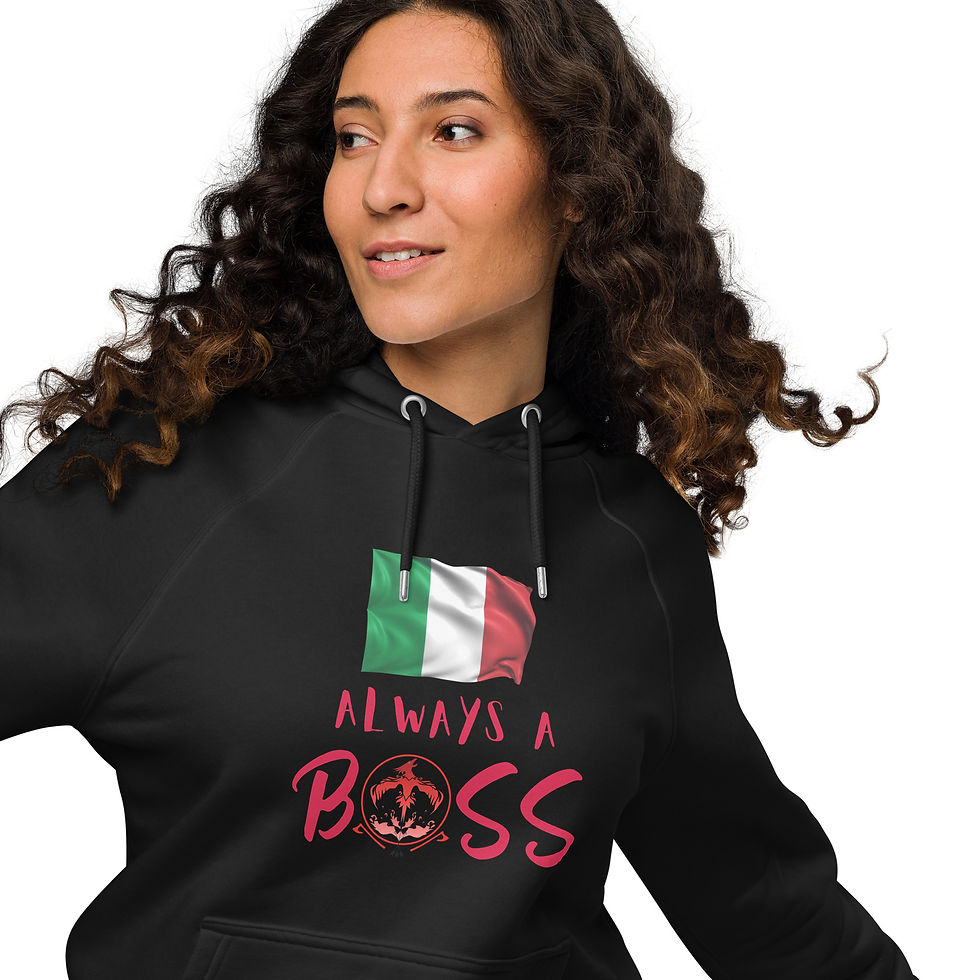 Miniaturbild: Italy A Boss Red Unisex eco raglan hoodie