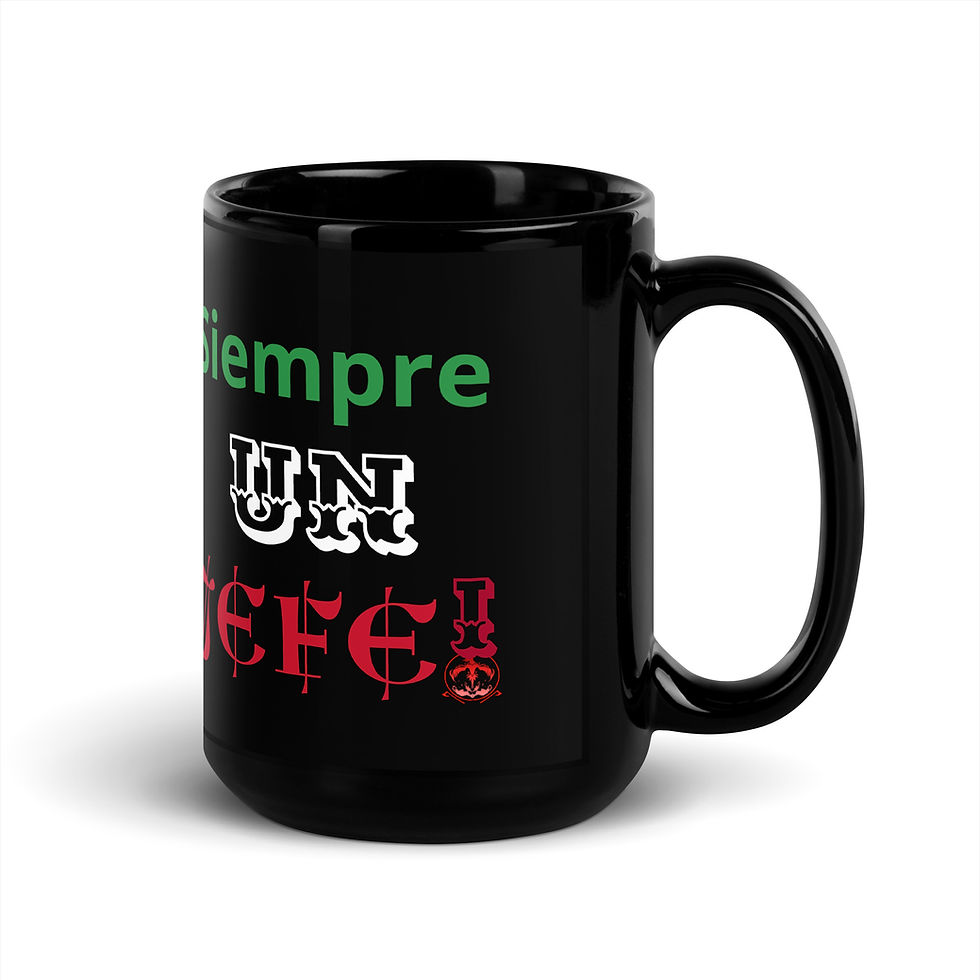섬네일: Mexico Jefe Black Glossy Mug