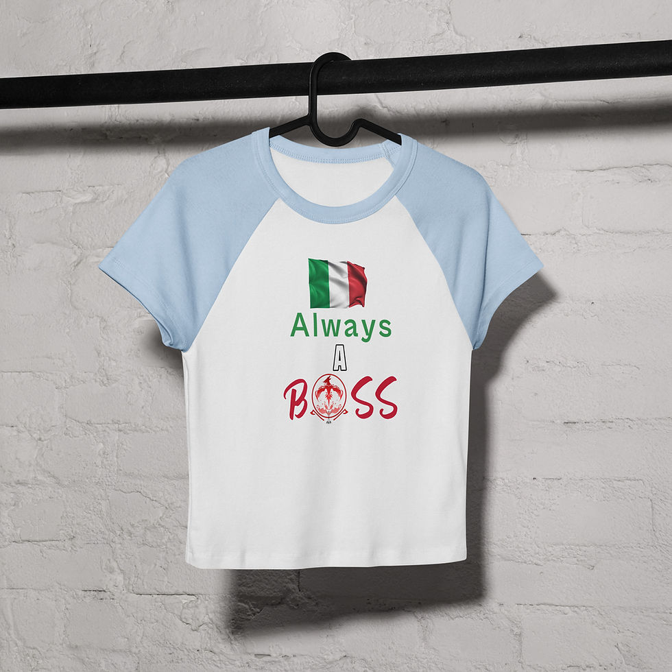 תמונה ממוזערת: Italy A Boss Women’s micro rib raglan baby tee