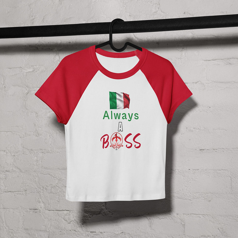 תמונה ממוזערת: Italy A Boss Women’s micro rib raglan baby tee