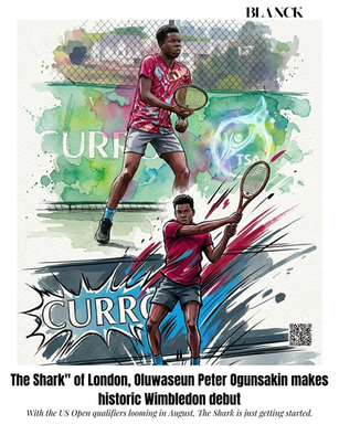 The Shark" of London, Oluwaseun Peter Ogunsakin makes historic Wimbledon debut
