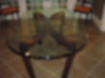 Dining room table w/ ogi edge glass