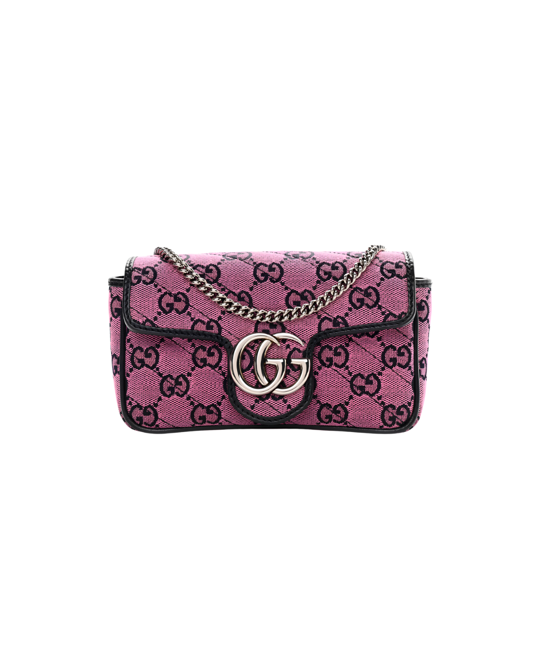 Gucci Monogram Multicolor Matelasse Diagonal Super Mini GG Marmont Shoulder Bag