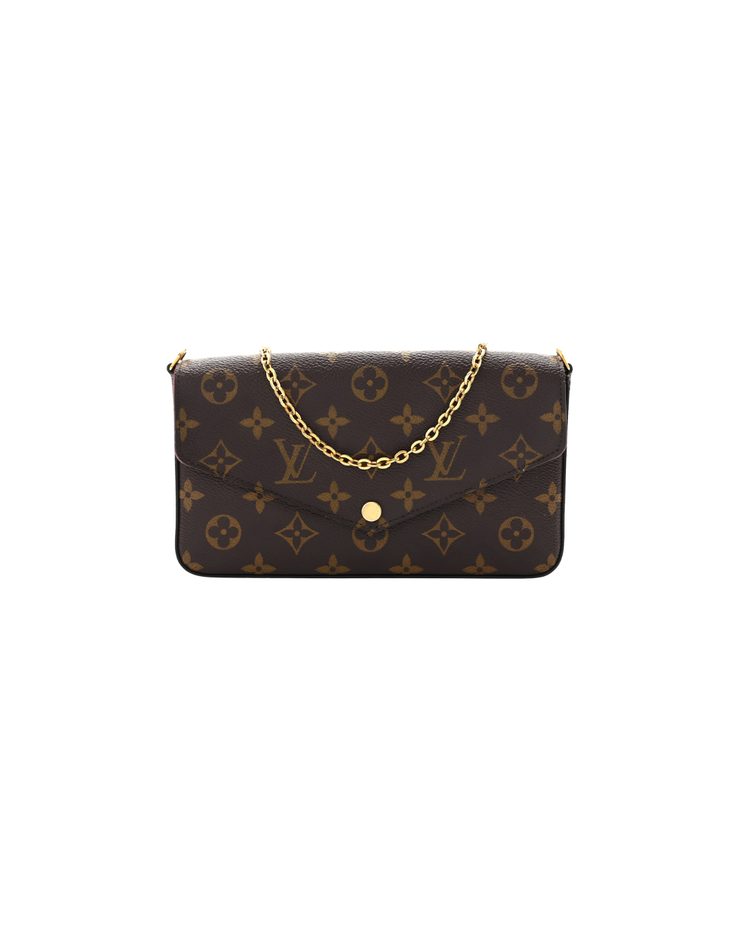 Louis Vuitton Monogram Pochette Felicie Chain Wallet Fuchsia