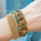 Thumbnail: Bracelet - HABAHA - manchette 10 pierres rectangle