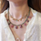 Miniature : Collier HABAHA - rondelle 8 gouttes pierres multi A/B