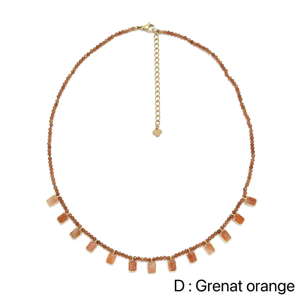 Miniature : Collier HABAHA - perlé pierre 13 rectangles
