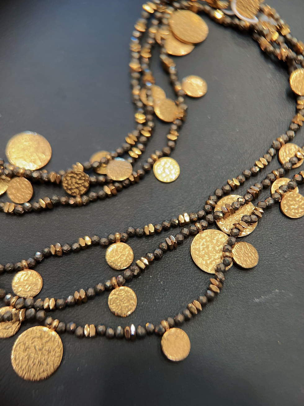 Miniature : Collier - Habaha Paris - Sautoir pampilles sequin pyrite