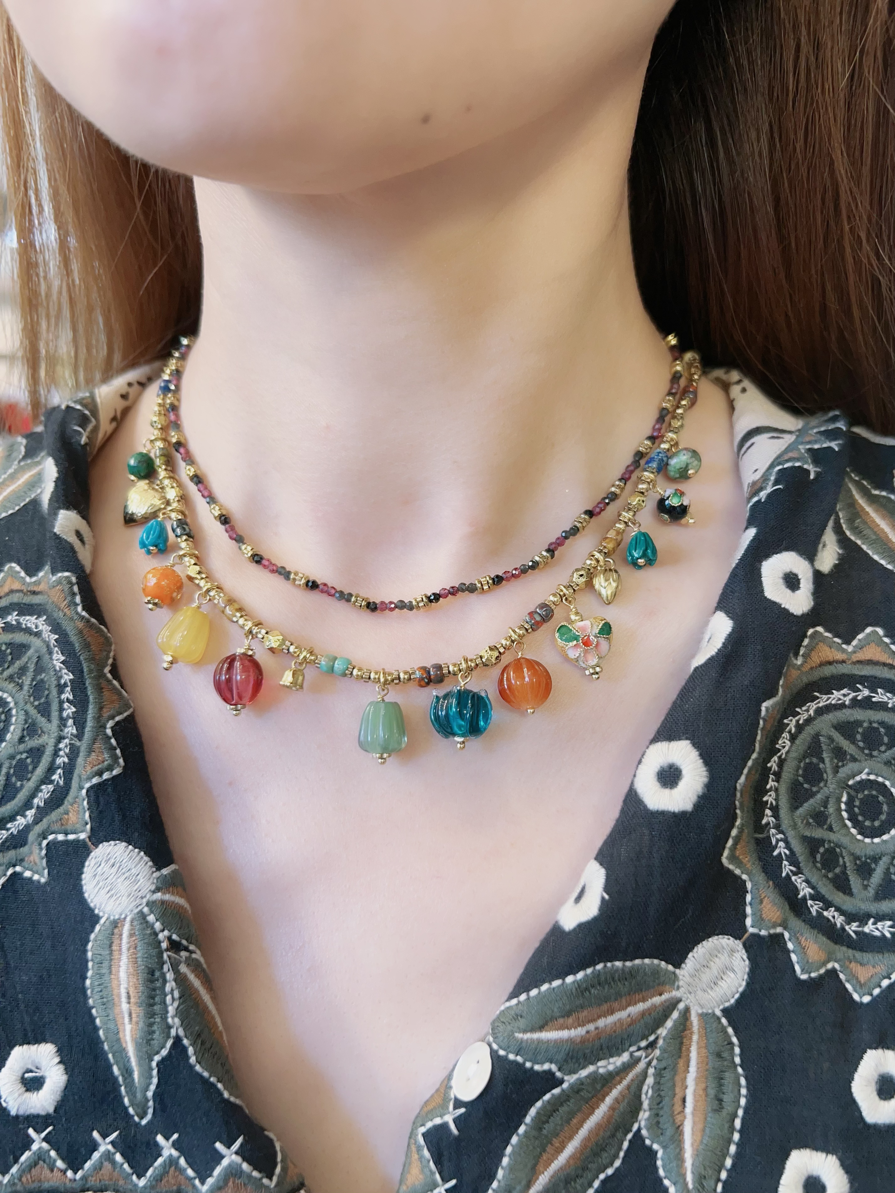 Collier - Habaha Paris - Collier pampilles chaine perlé