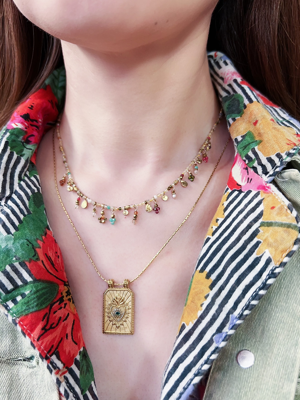 Thumbnail: Collier HABAHA - chaine plaque coeur