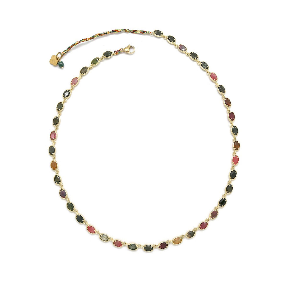 Thumbnail: Collier HABAHA - chaîne ovale tourmaline