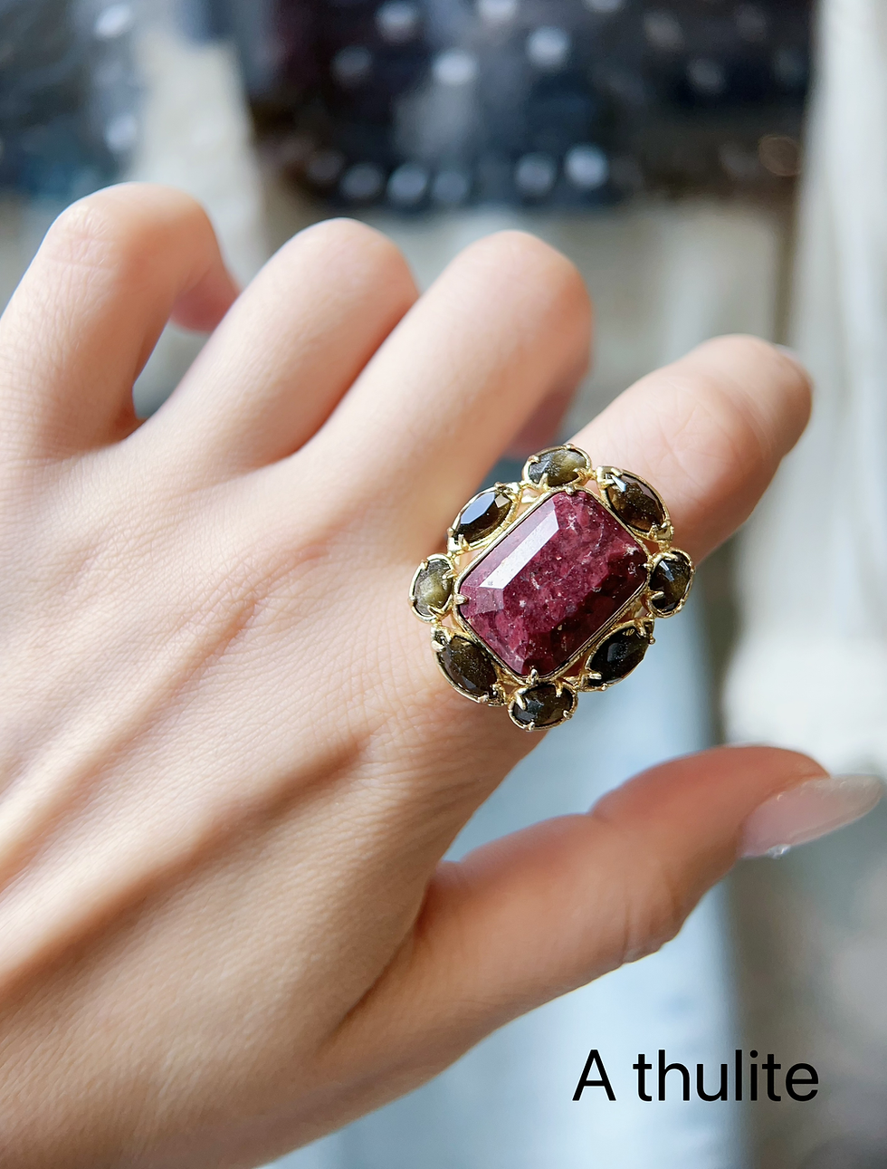 Thumbnail: Bague HABAHA - pierres rectangulaires 5 B