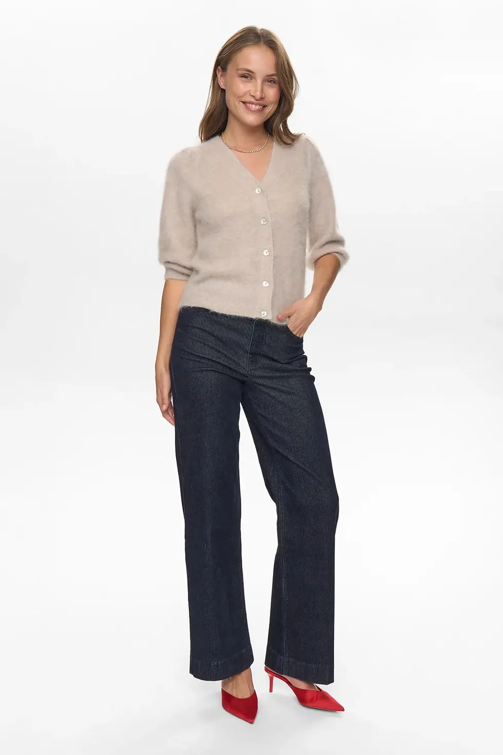 Thumbnail: NUMPH - NUSURI BRUSHED SS CARDIGAN - Chateau Gray