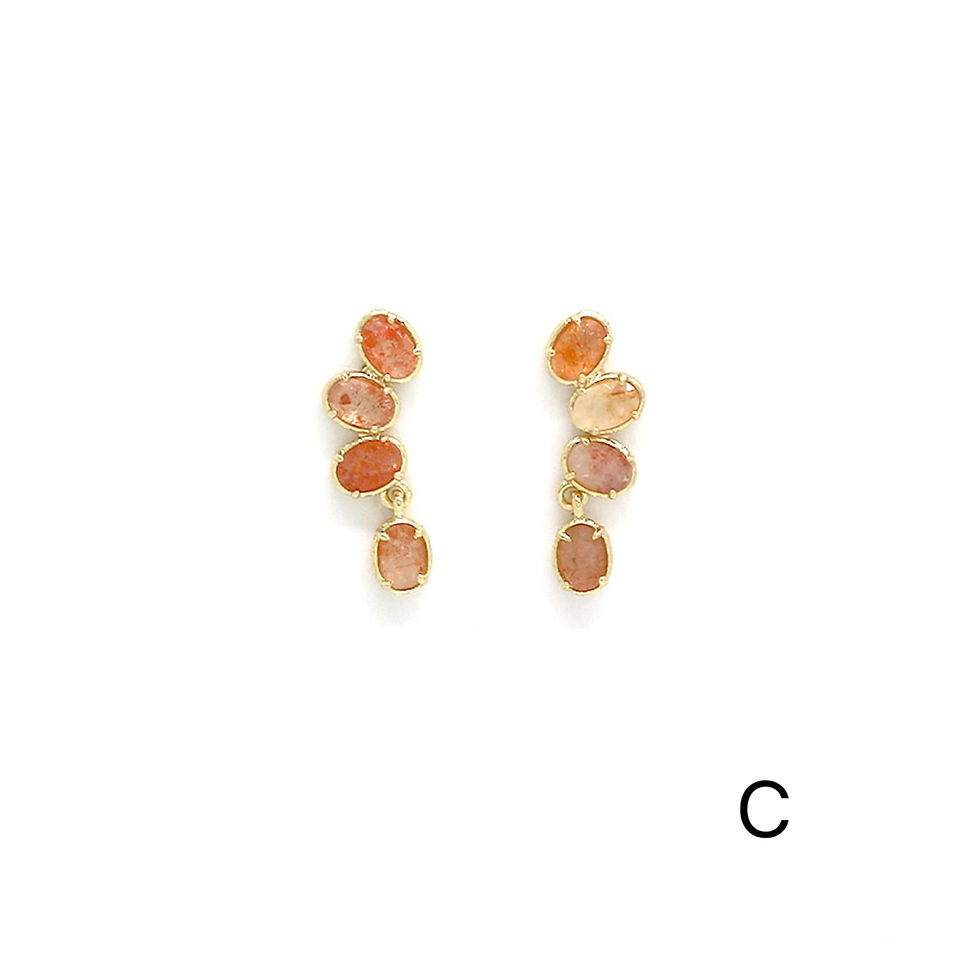 Thumbnail: Boucles d'oreilles HABAHA - courbés 4 pierres
