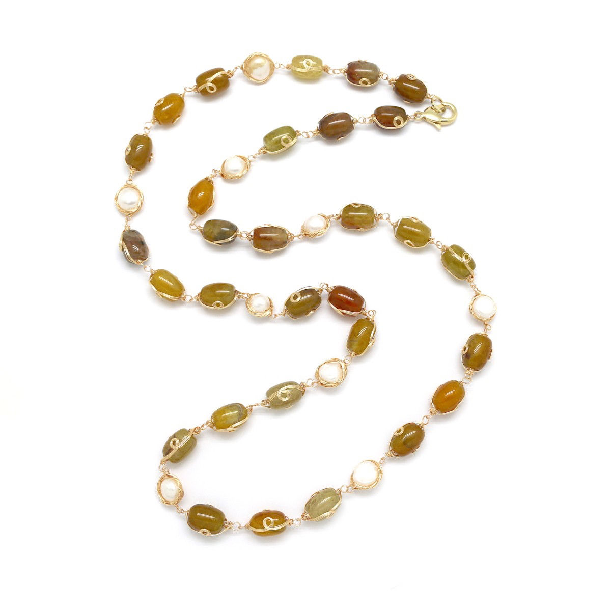 Sautoir HABAHA -  agate mix perles d'eau