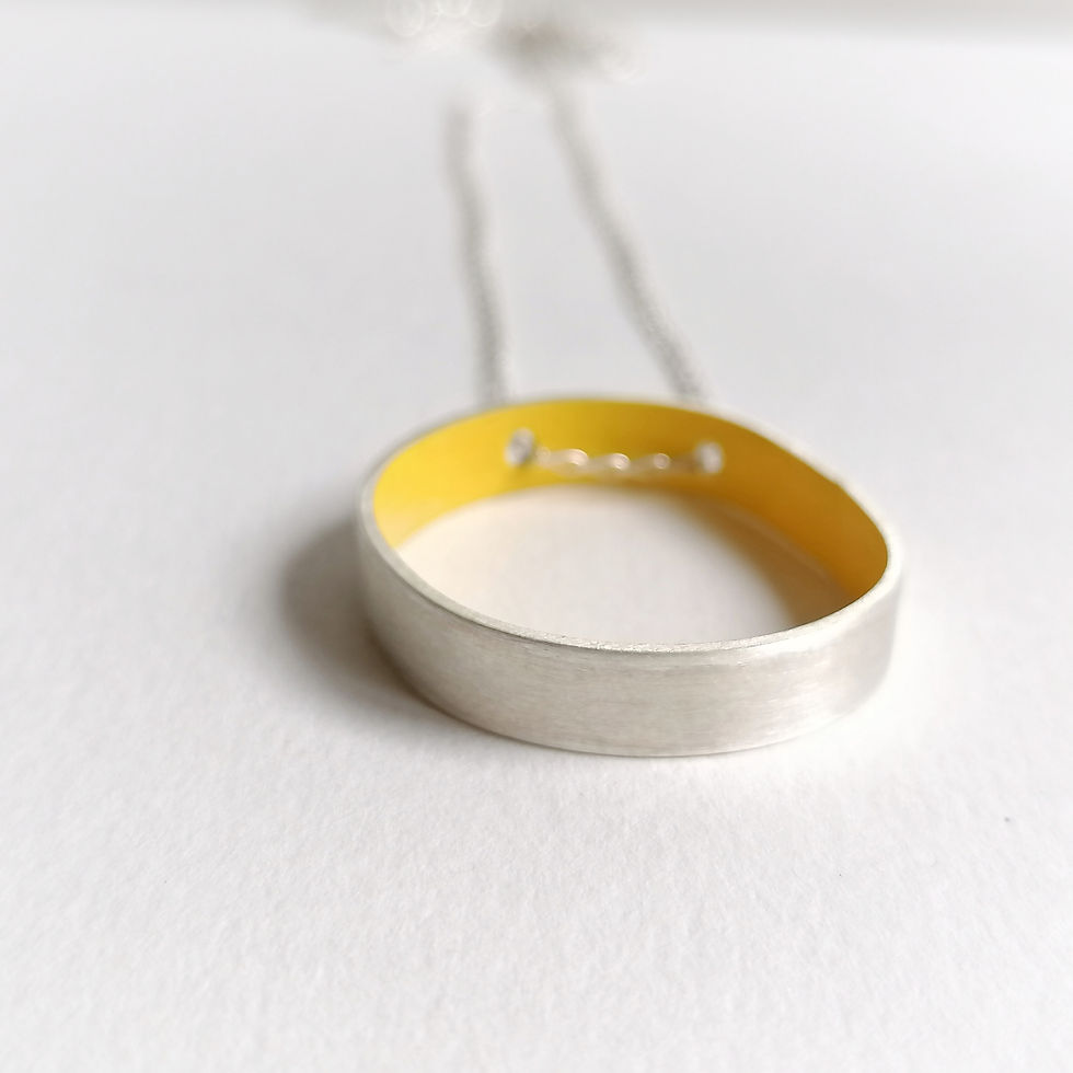 Thumbnail: Necklace from the circle collection 25 yellow - brushed matte finish