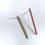 Thumbnail: Silver Earring from the line collection 23 red- brushed matte finish