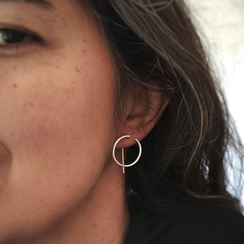 Miniature : Medium size Silver Earrings_ the circle collection_medium size - n22