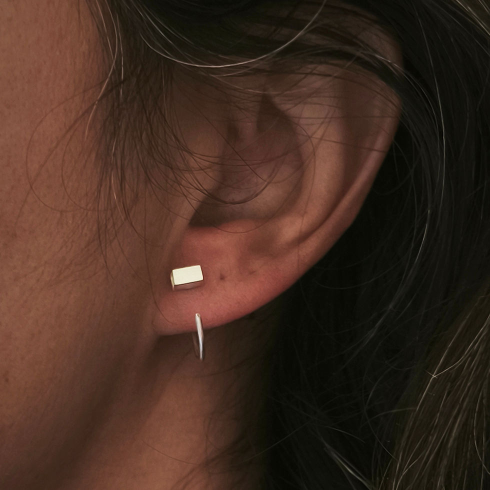Miniature : Minimalist silver earrings_small size- n28