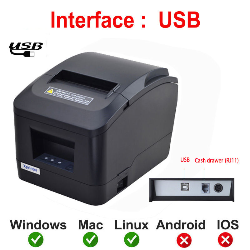 Thumbnail: Xprinter 80mm Auto-cutter Thermal Receipt/Bill Printer 200MM/S POS With Usb/Ethe