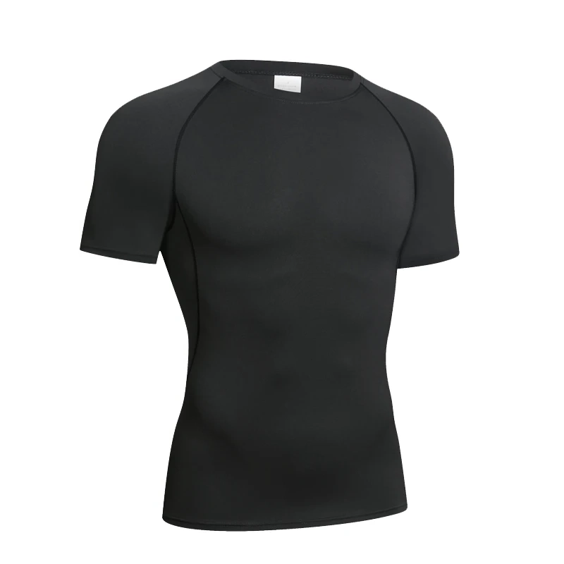 Miniatura: Men's Compression Long Sleeve Shirt Black Fitness T-shirt Male Running  Quick Dr