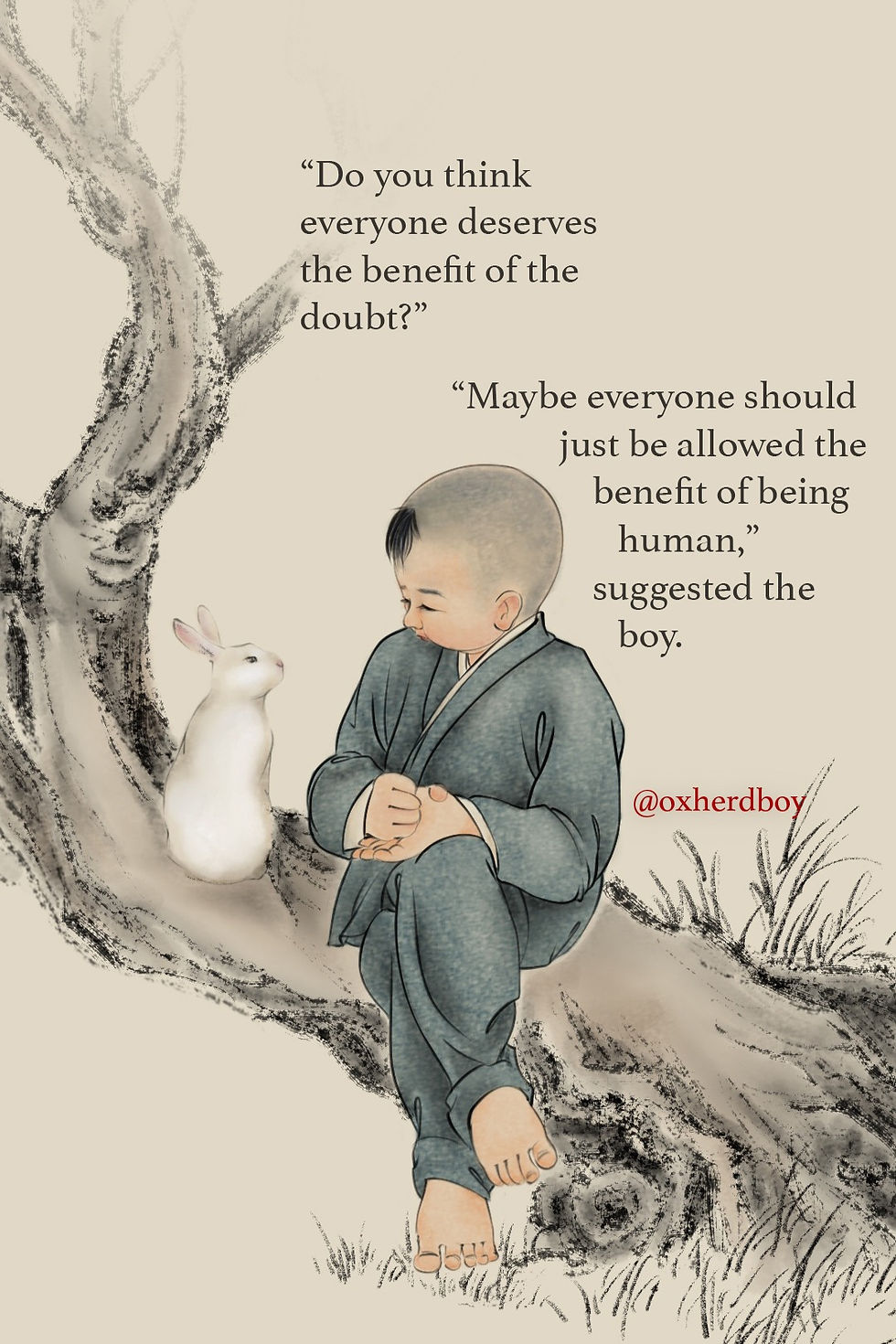 Oxherd Boy Do you think everyone deserves the benefit of the doubt Maybe everyone should just be allowed the benefit of being human suggested the boy inspiring art chinese art japanese art inspirational comic