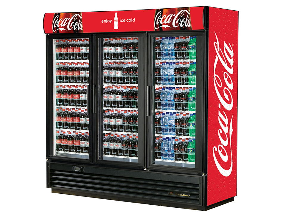 Coca cola 3 door fridge display