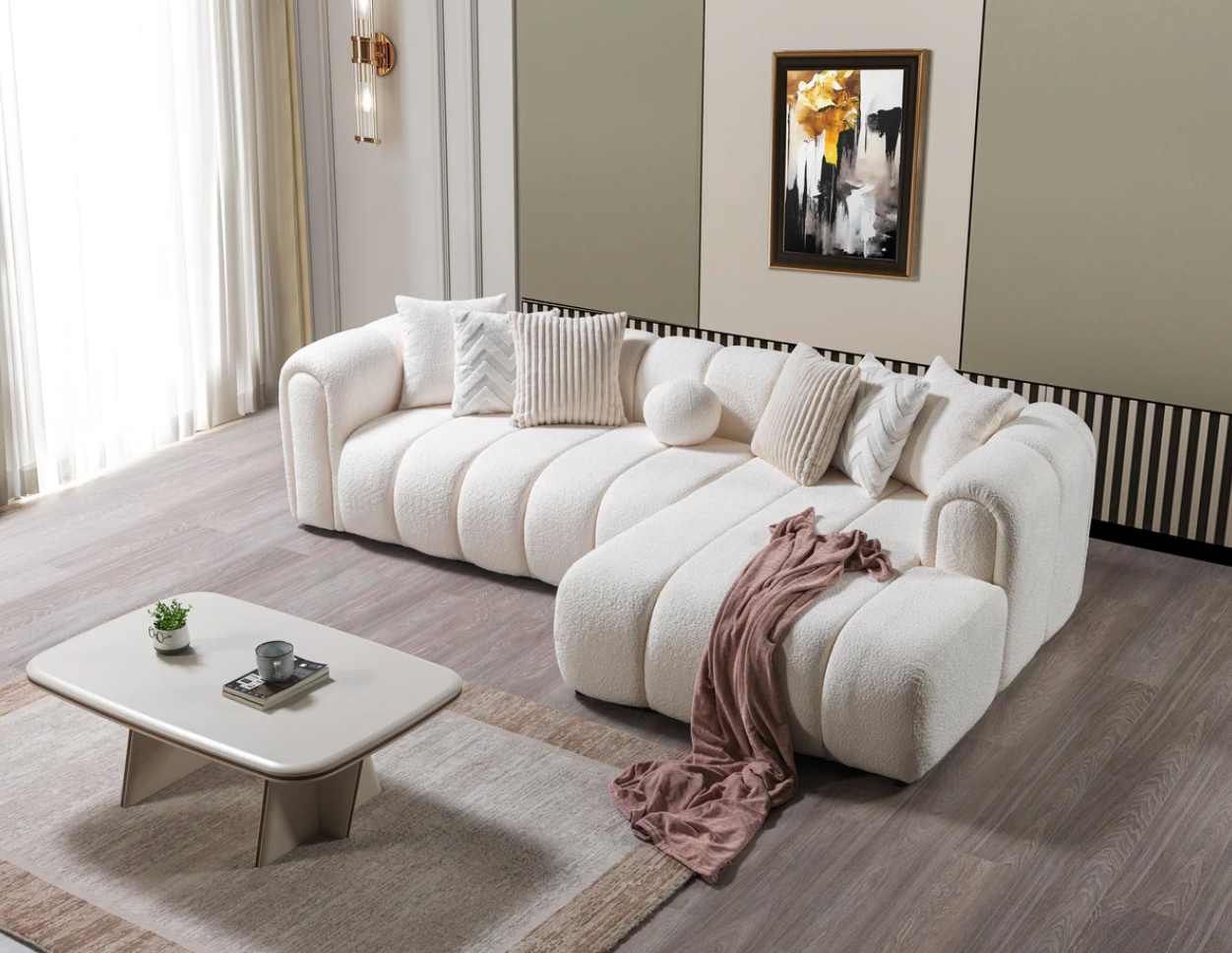 LIS IVORY/SAND BOUCLE SECTIONAL LISIV-RSEC