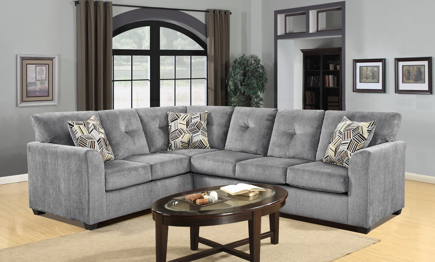 3000 GERALD GREY/BROWN/BLUE SECTIONAL