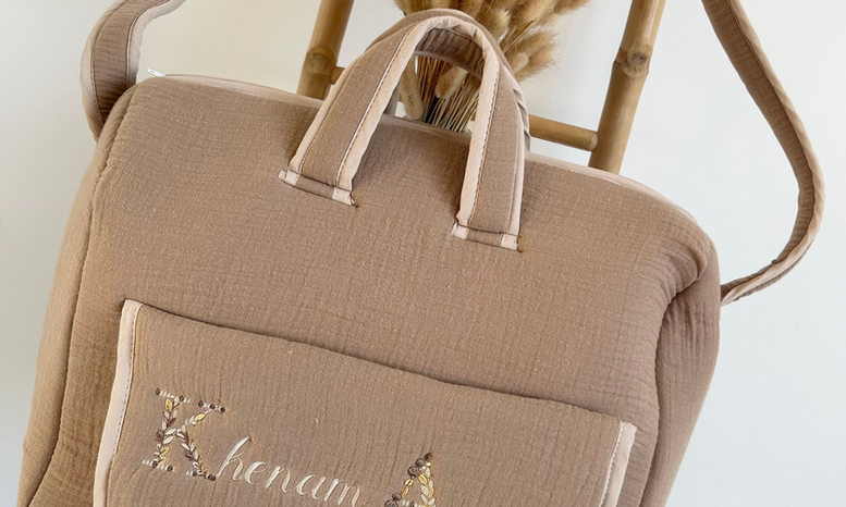 sac à langer personnalisé avec prénom en broderie