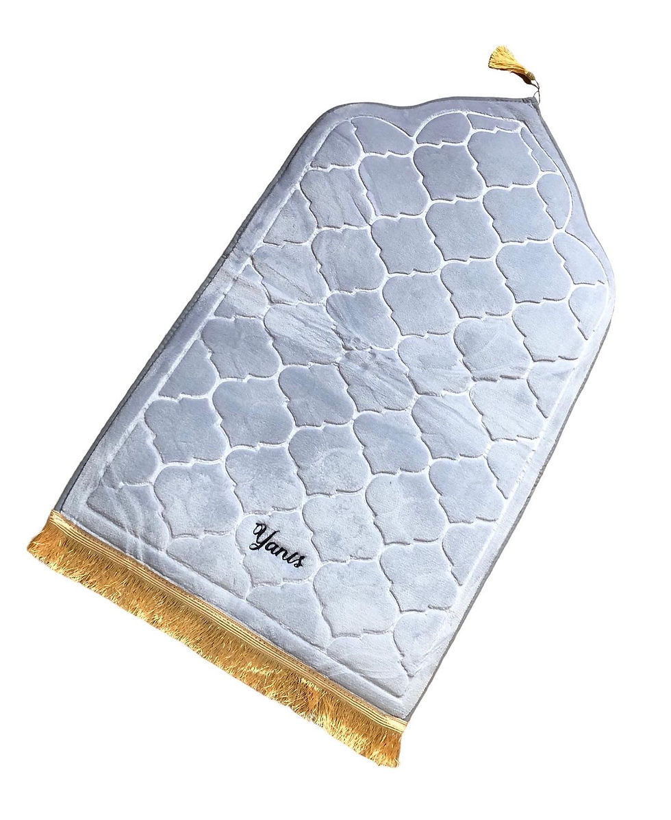 Miniature : tapis de prière adulte personnalisé matelassé en forme de dôme prénom brodé, B Style, broderie, islam, prière, tapis musulman