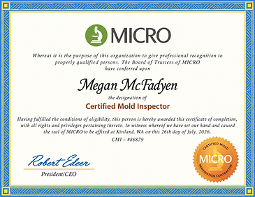 MICRO CERTIFIED MOLD INPECTOR