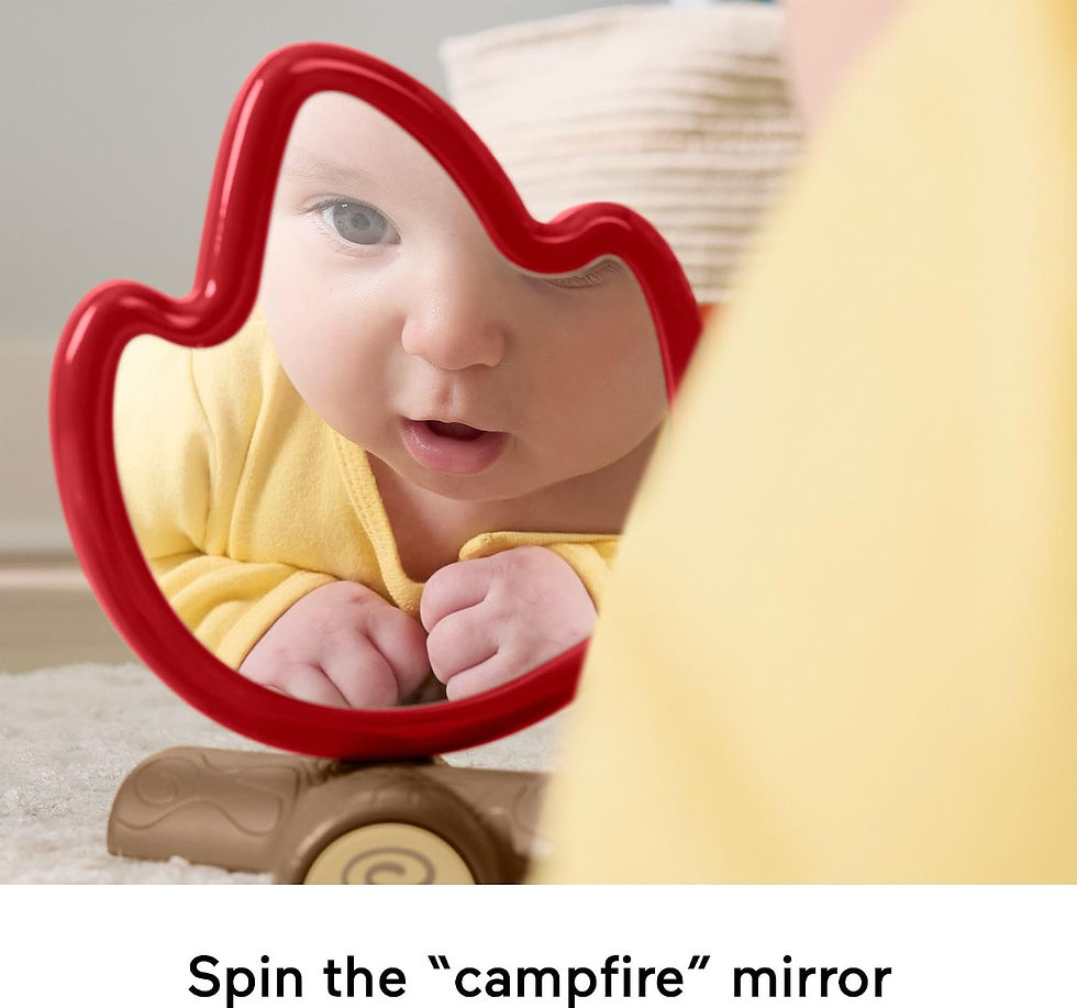 Thumbnail: Fisher-Price Baby Toys Mini Me Moments Camp & Crinkle Set, 7-Piece Fishing & Hik
