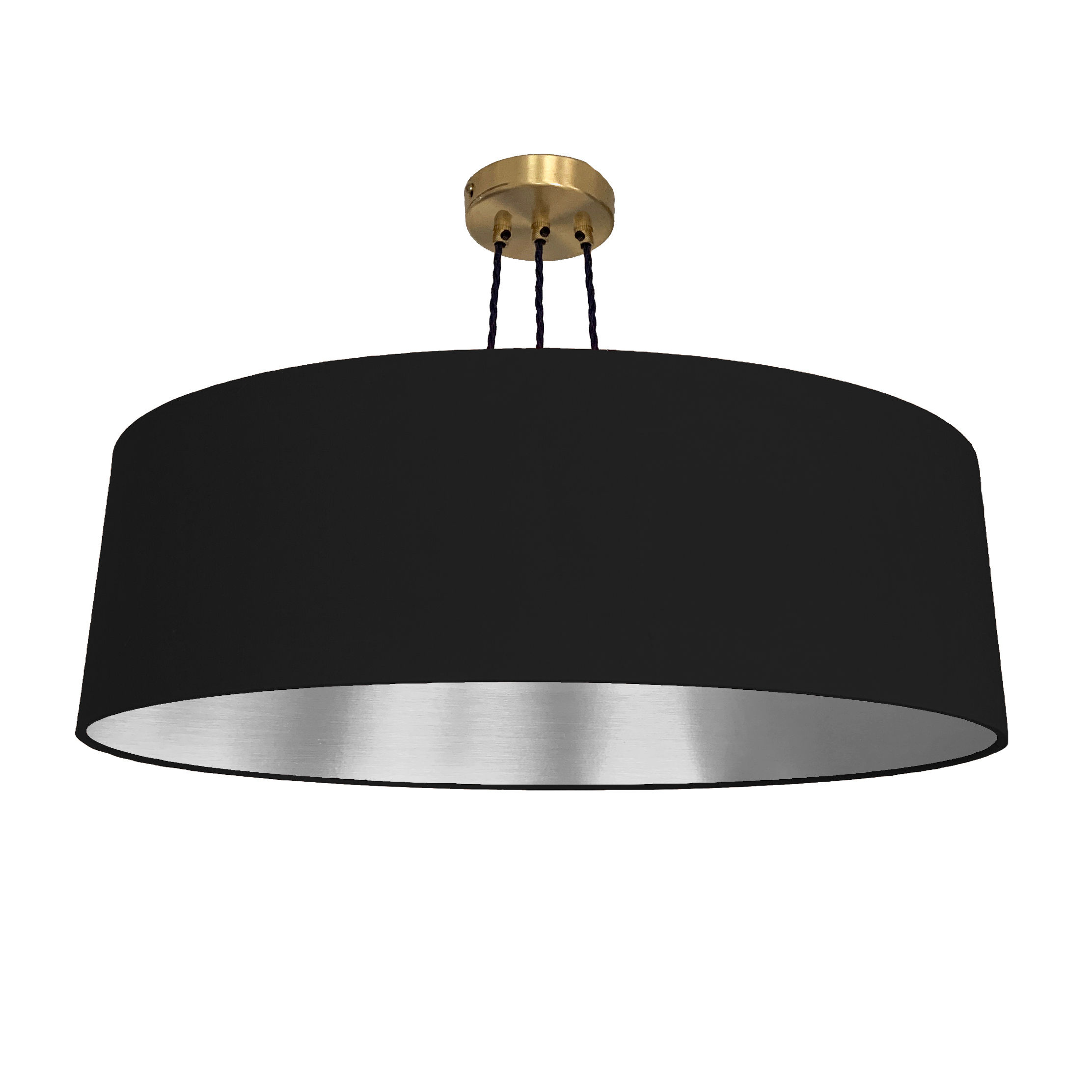 100cm Wide Lampshade - Brushed Silver Lining