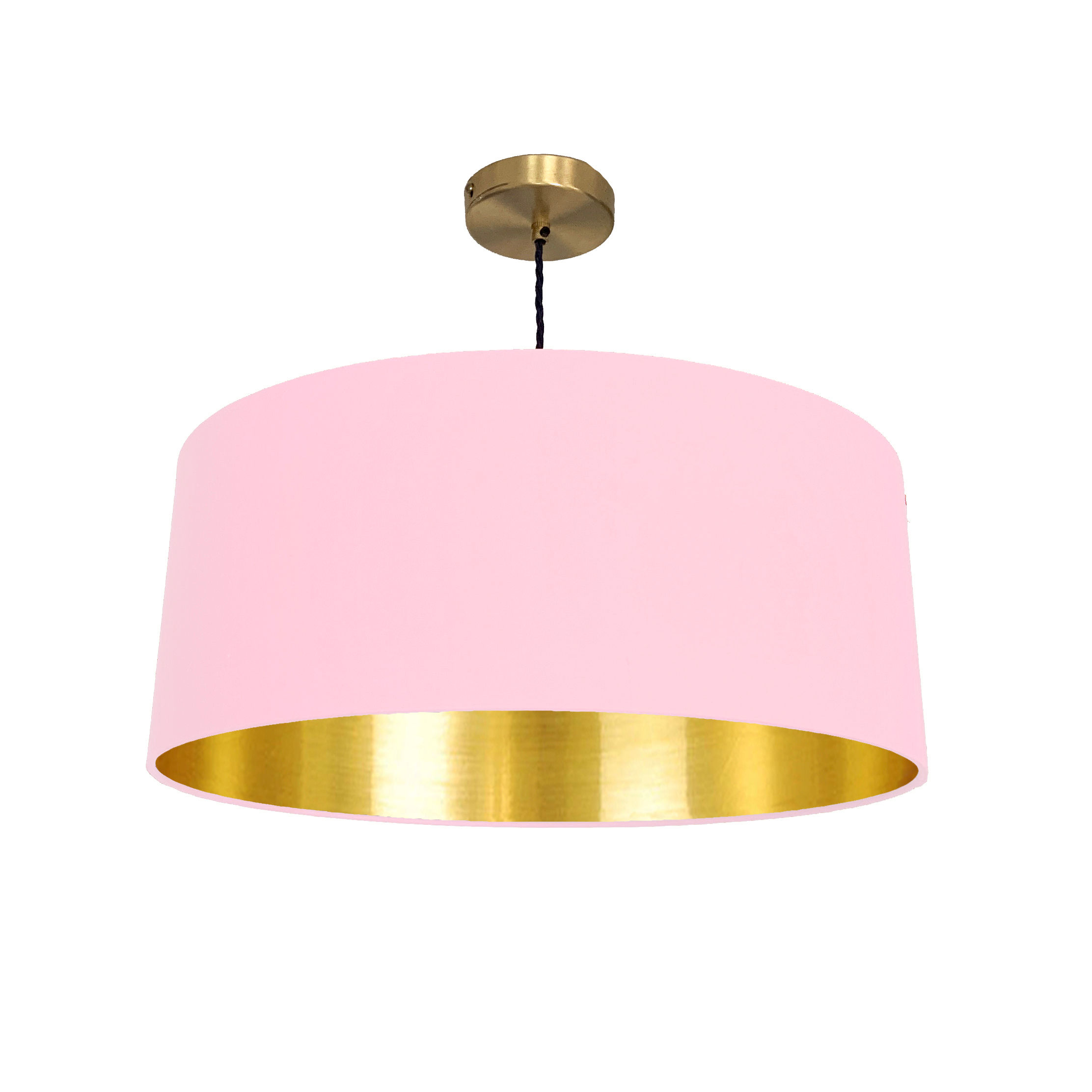 Pink Lampshade With A Gold Mirror Lining