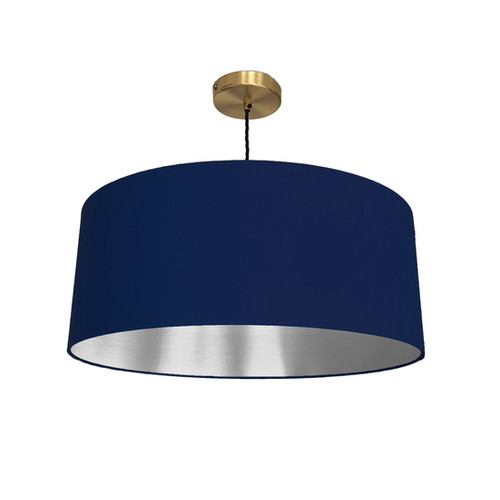 Navy Blue Lampshade With A Brushed Silver Lining bymarie
