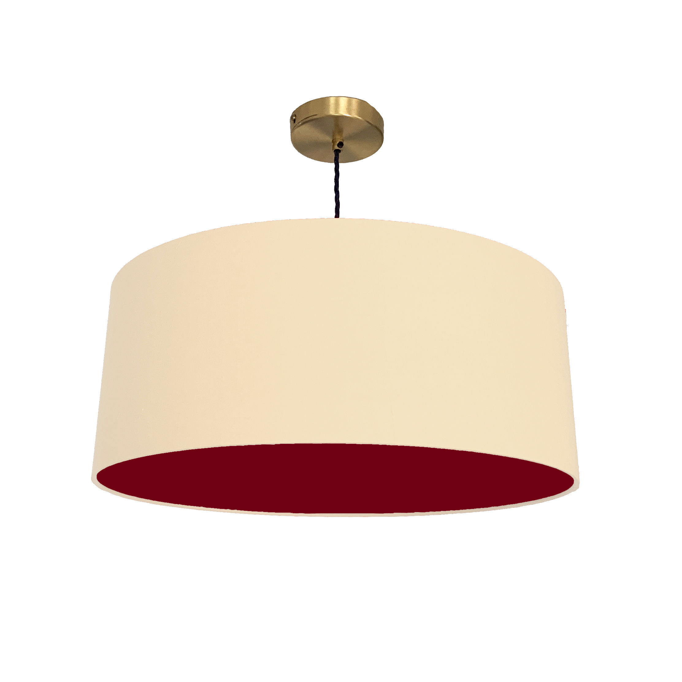 Natural & Burgundy Red Lampshade