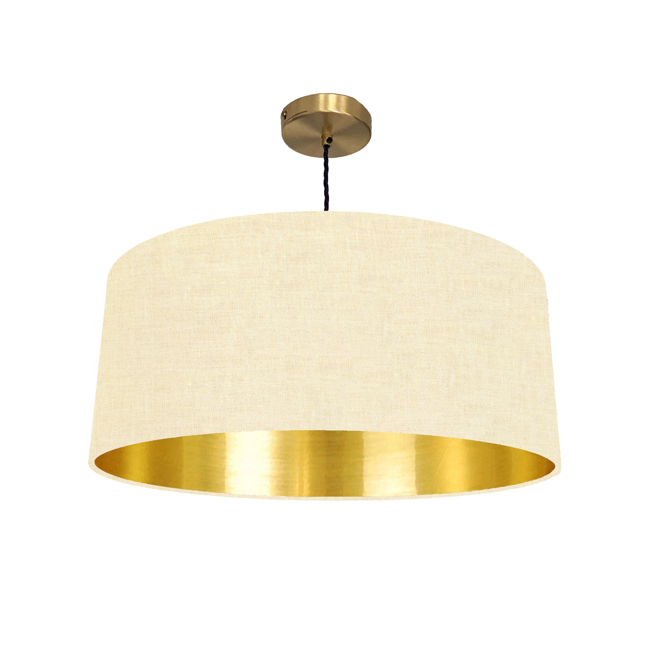 Cream linen and gold lampshade