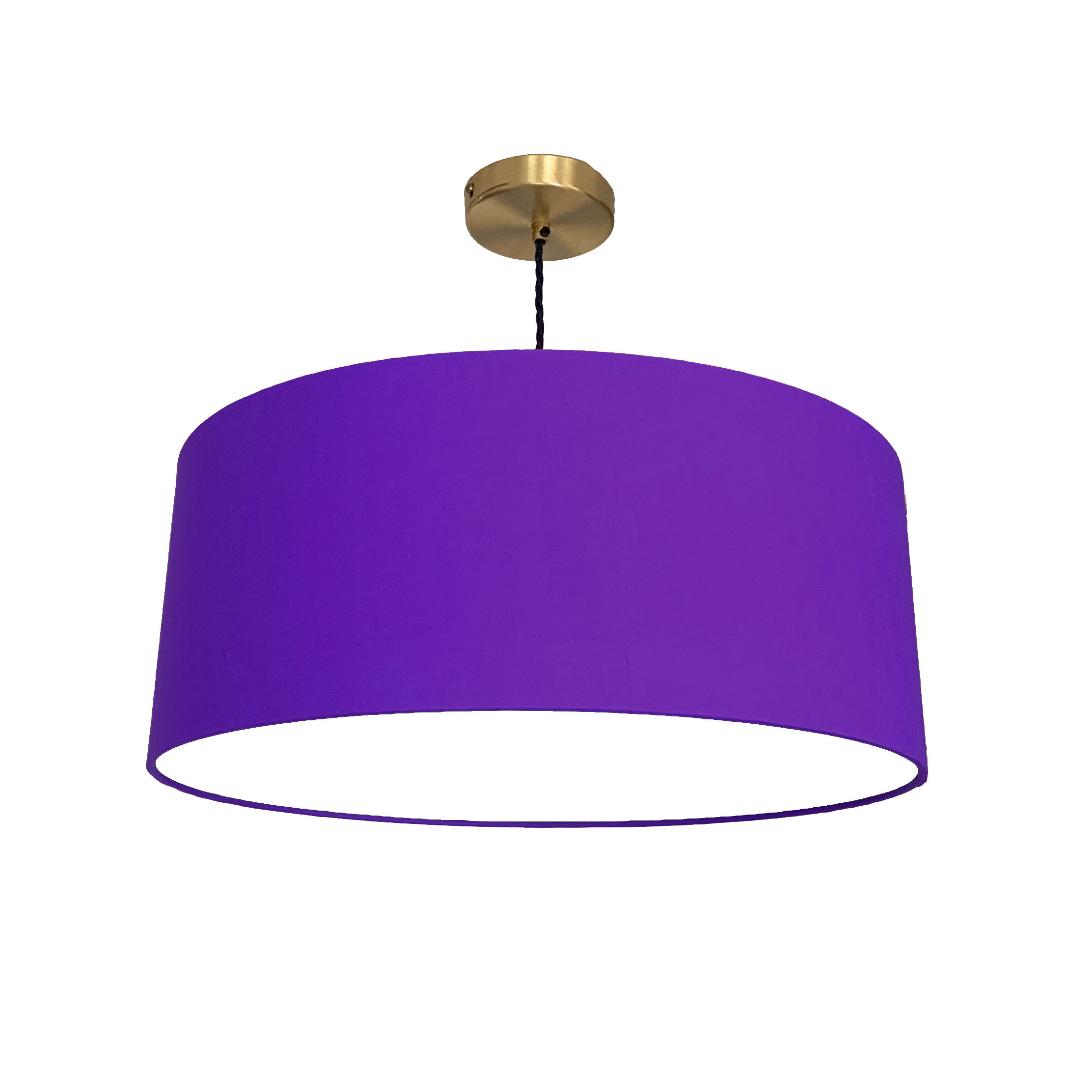 Violet Lampshade With A White Lining
