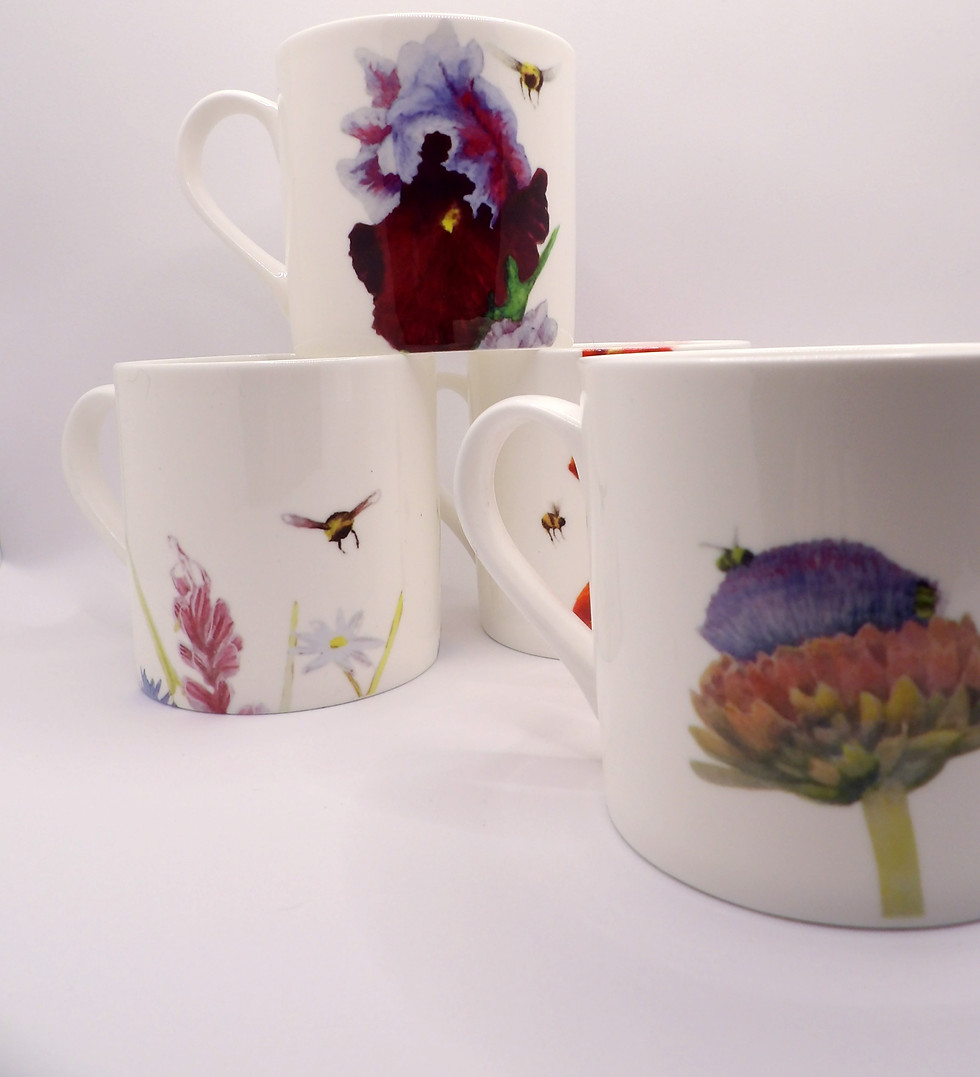 Thumbnail: Balmoral Fine China Mug featuring Bees on Thistle Flower