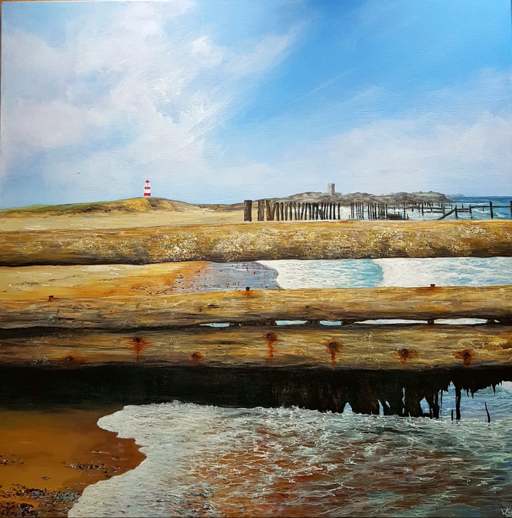 Low tide , Happisburh village, Norfo
