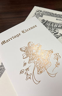Photo of marriage license.