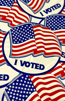 Photo of "I Voted" stickers.