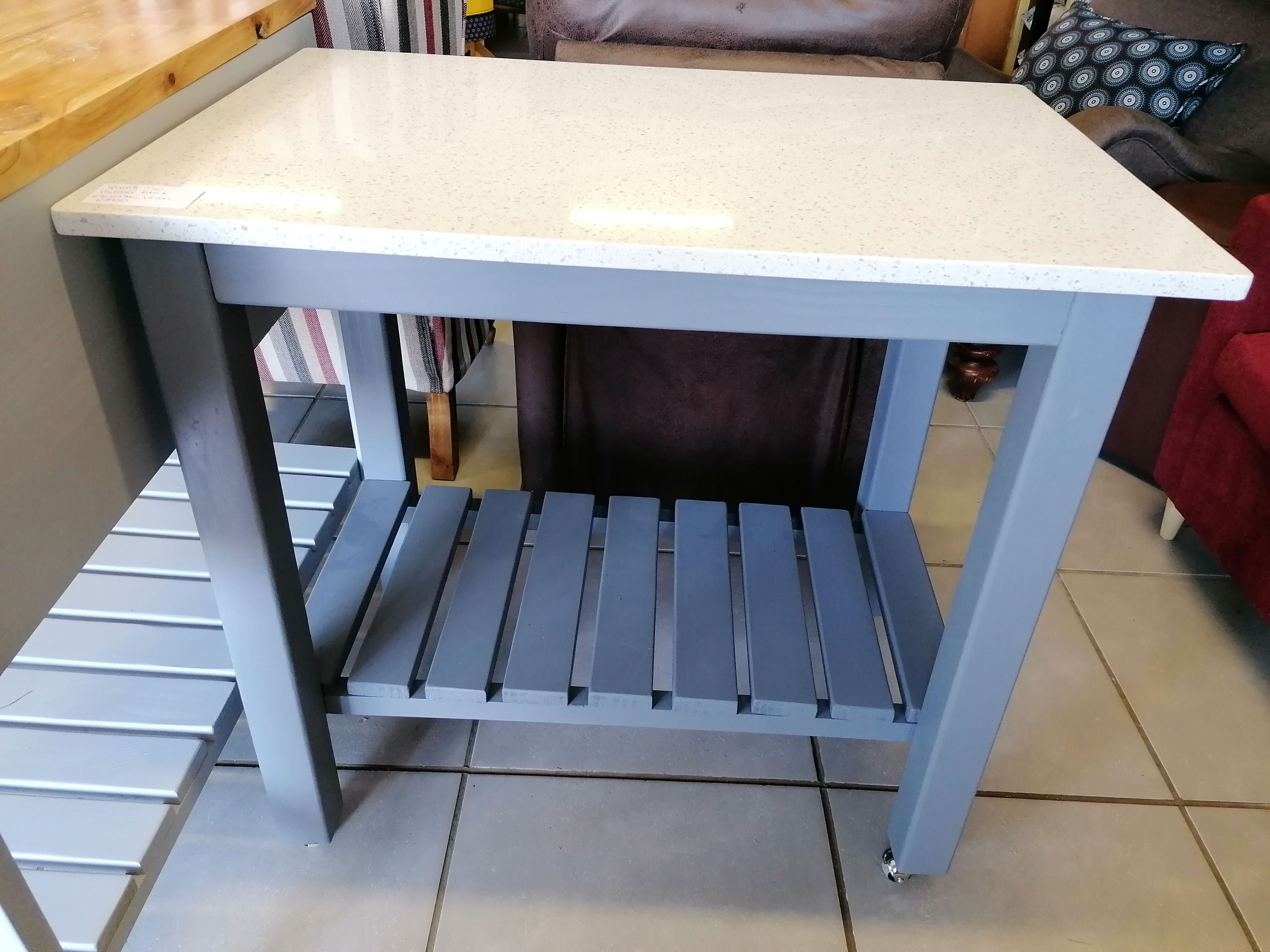 Quartz Top Butcher Block on Casters